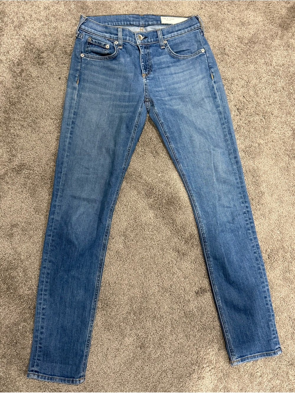 rag & bone Women's Skinny Jeans in Blue Wash